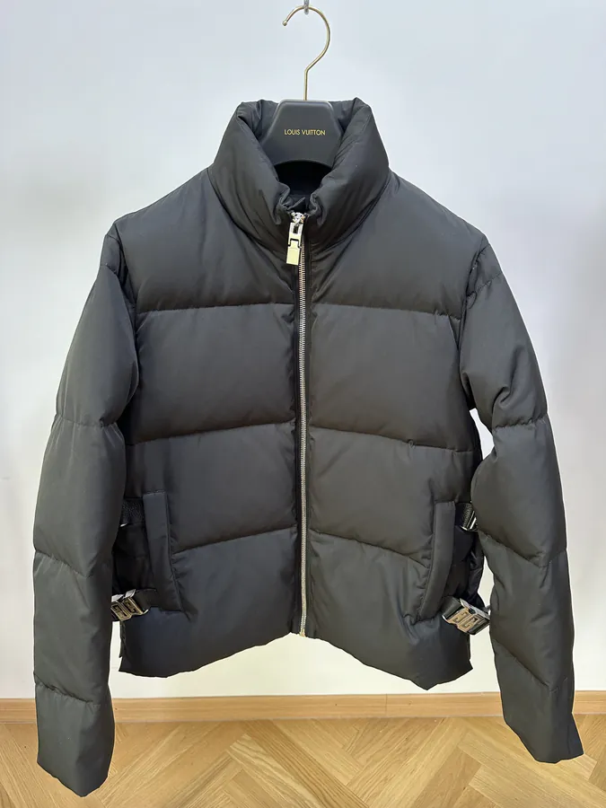 GVC Men's 4G Zipper Down Jacket with Leather Trim