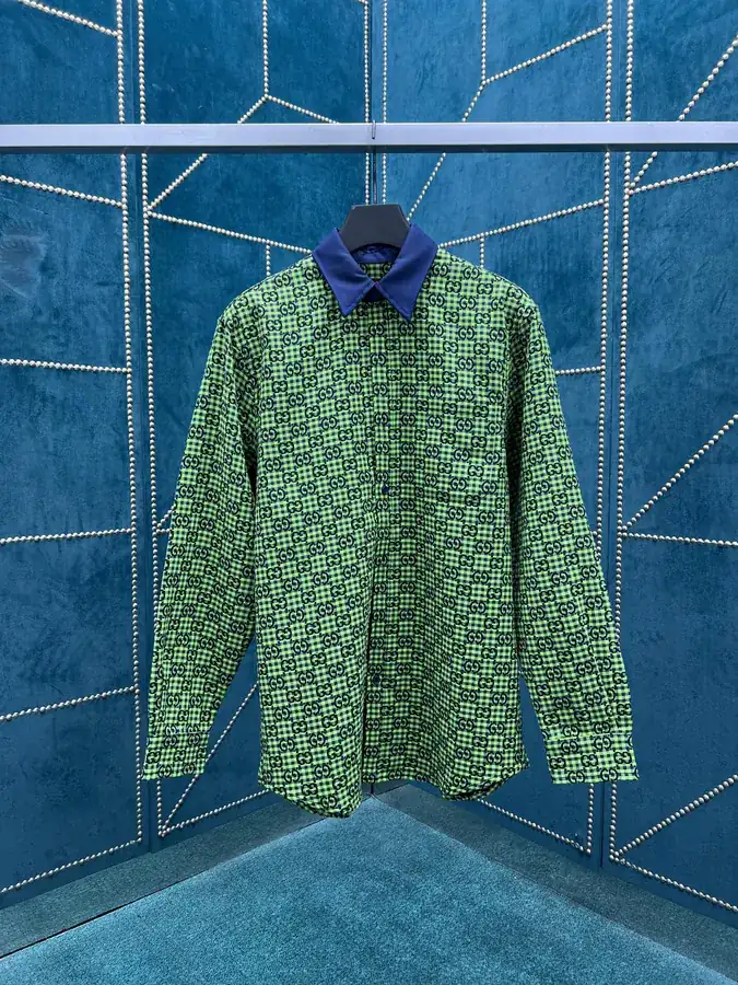 P270 G Brand 25ss New GG Letter Interwoven Pattern Loose Fit Shirt