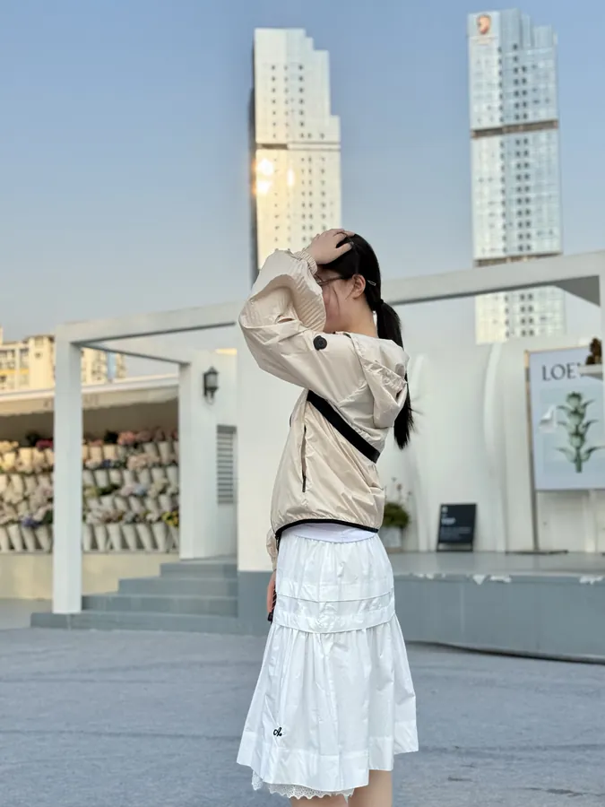 Maison Margiela Windbreaker with Sleeve Pleats and Ventilated Mesh Back