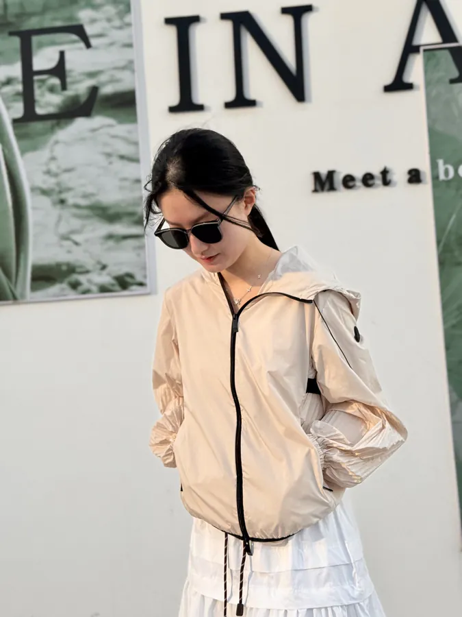 Maison Margiela Windbreaker with Sleeve Pleats and Ventilated Mesh Back