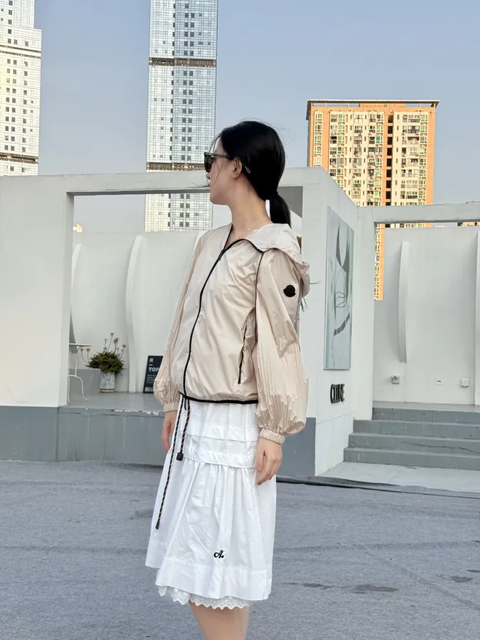 Maison Margiela Windbreaker with Sleeve Pleats and Ventilated Mesh Back