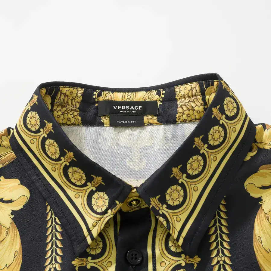 VS Barocco Silk Shirt Men's Long Sleeve Blouse