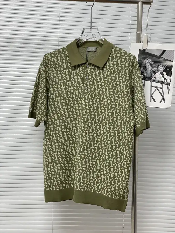 Di*r Oblique Stripe Cotton Short Sleeve