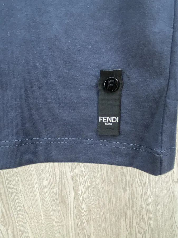 FD Letter Embroidery Round Neck Short Sleeve T shirt