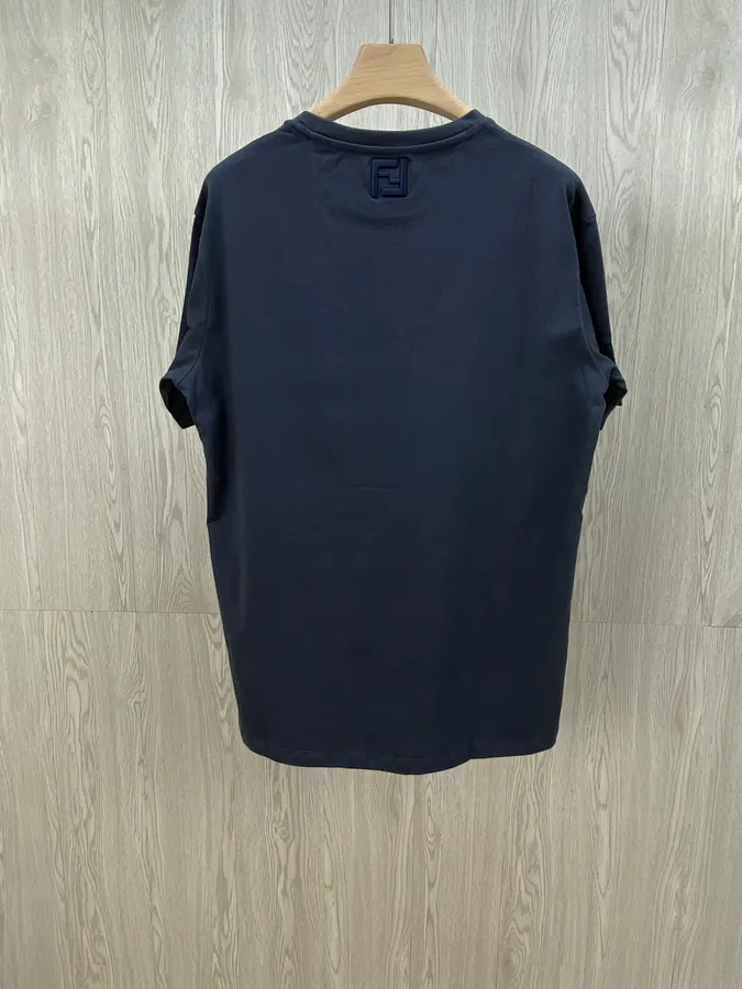 FD Letter Embroidery Round Neck Short Sleeve T shirt