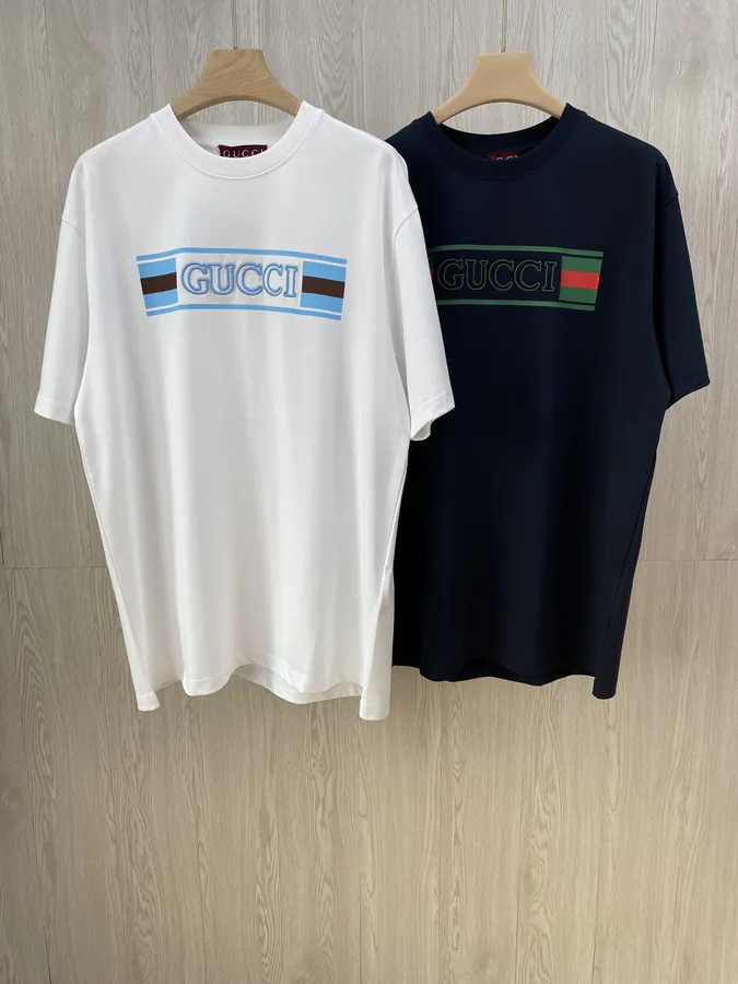 GU Flag Embroidered Round Neck T shirt