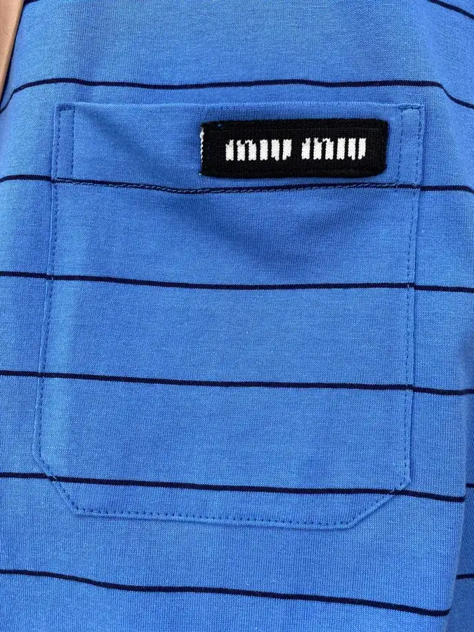 MiuMiu Striped Colorblock Short Sleeve T shirt