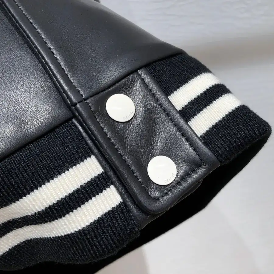 CE Leather Jacket College Style Baseball Vest