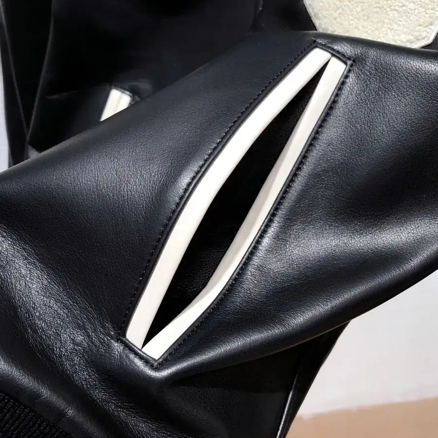 CE Leather Jacket College Style Baseball Vest