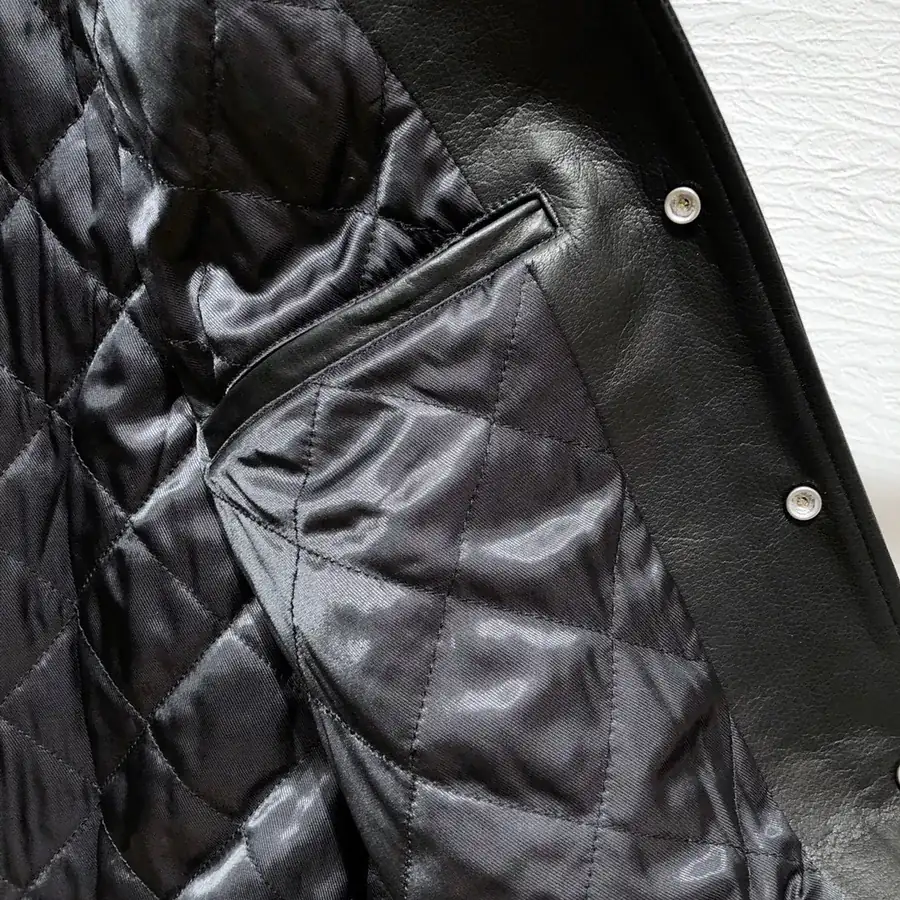 CE Leather Jacket College Style Baseball Vest