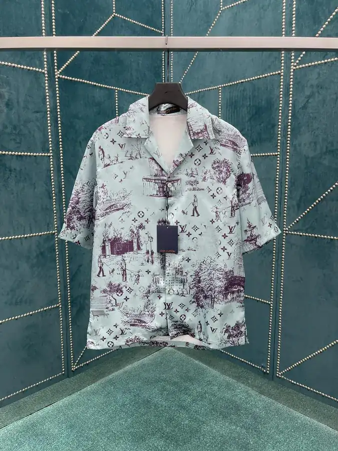 P400 25ss Beach Shirt with Monogram City Walk Pattern