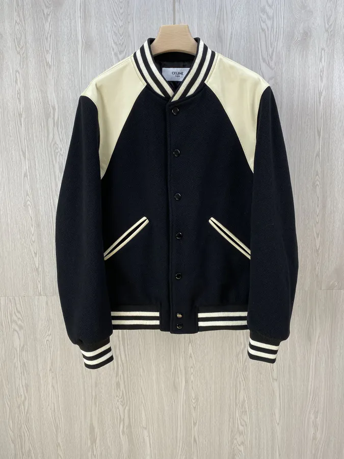 CE Premium Baseball Jacket with Premium Leather and Wool Blend