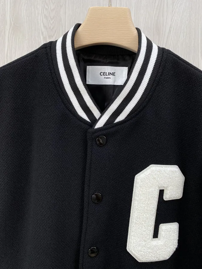 P490 CE24ss Black and White Patchwork Baseball Jacket