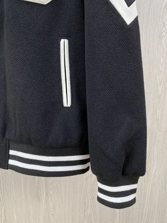 P490 CE24ss Black and White Patchwork Baseball Jacket