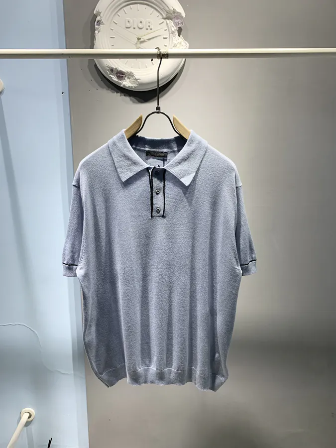 P205 PRD Embellished Wool Blend Polo Shirt