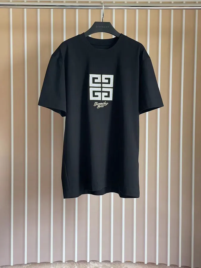 P170 G V C T Shirt Black with Small Holes Embroidery