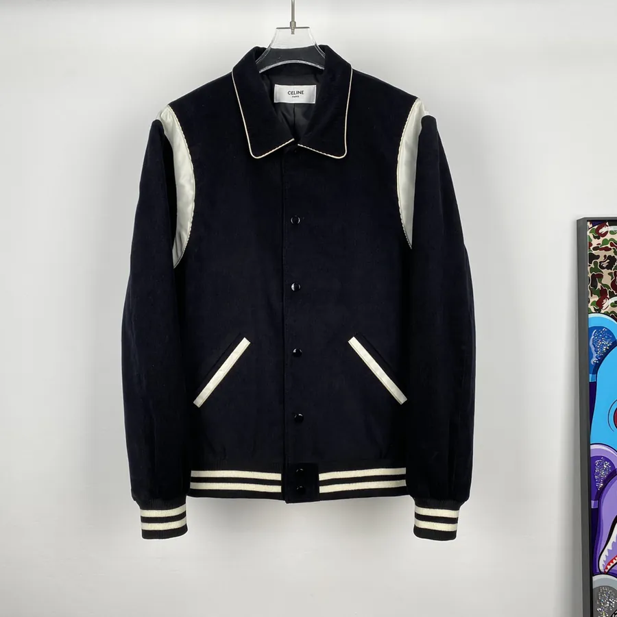 CE New Arrival Vintage Velvet College Style Baseball Jacket