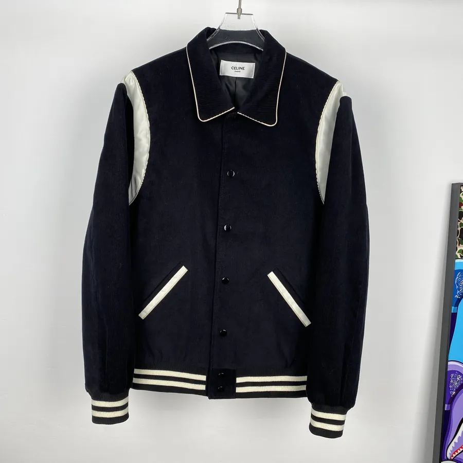 CE New Arrival Vintage Velvet College Style Baseball Jacket