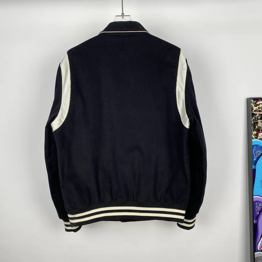 CE New Arrival Vintage Velvet College Style Baseball Jacket