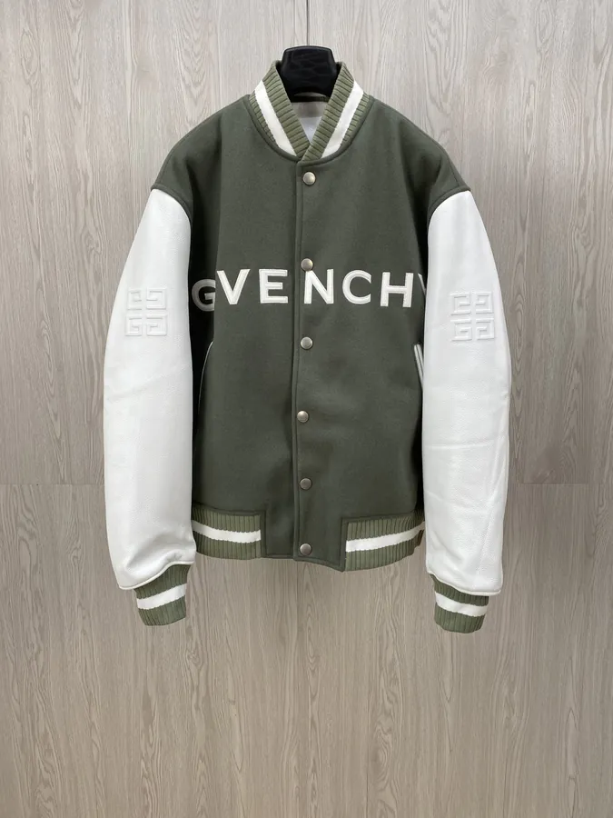GVC Classic Baseball Jacket in Grained Calfskin and 100% Leather Sleeves