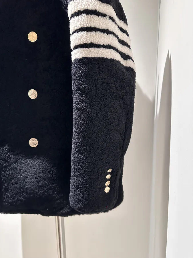 TB 0 4 Size Faux Fur Calfskin Bag