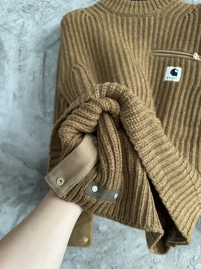 Sacai x Carhart 2024SS Collaboration Wool Knit Sweater
