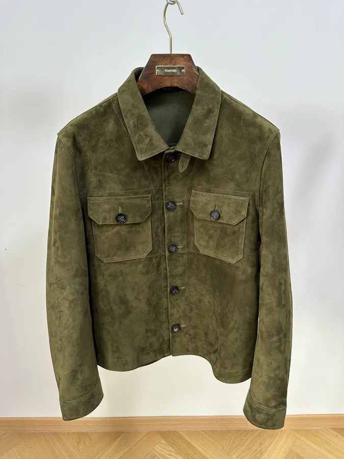 TOM FORD New Autumn Winter Leather Jacket