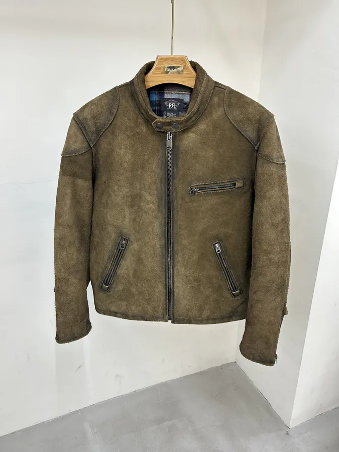 Ralph Lauren New Arrival Double R Series Leather Jacket
