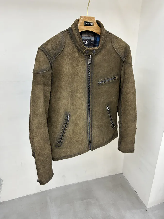 Ralph Lauren New Arrival Double R Series Leather Jacket