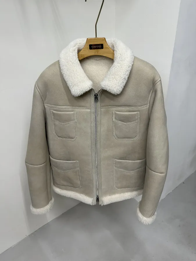 Tom Ford Classic Four Pocket Fur Trimmed Jacket