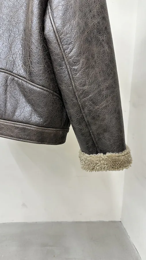 Acne P3400 Vintage Style Leather and Fur