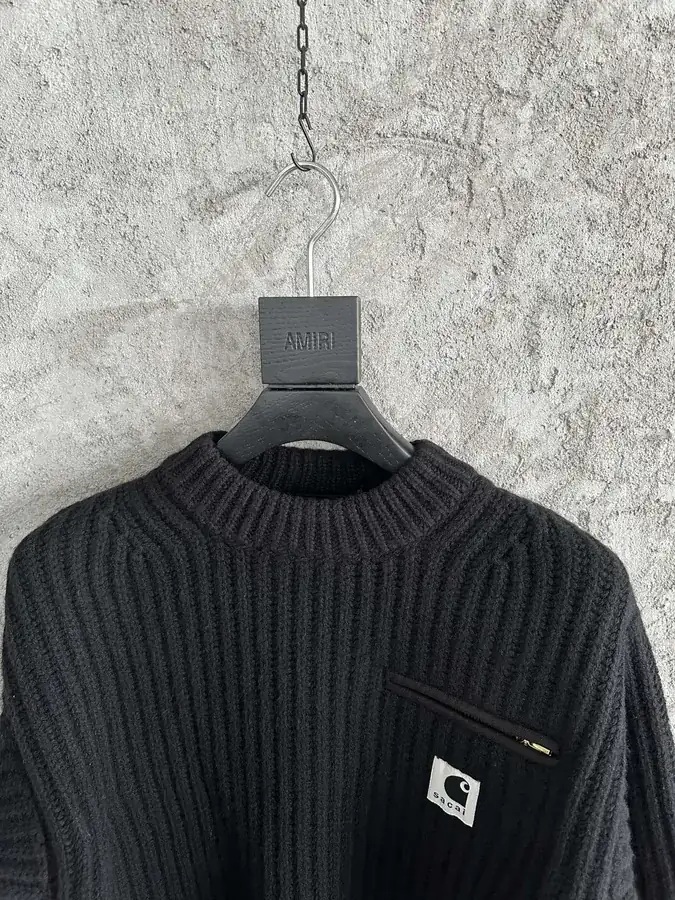 Sacai x Carharrt 2024SS Collaboration Wool Knit Sweater