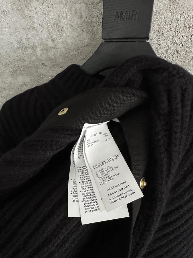 Sacai x Carharrt 2024SS Collaboration Wool Knit Sweater