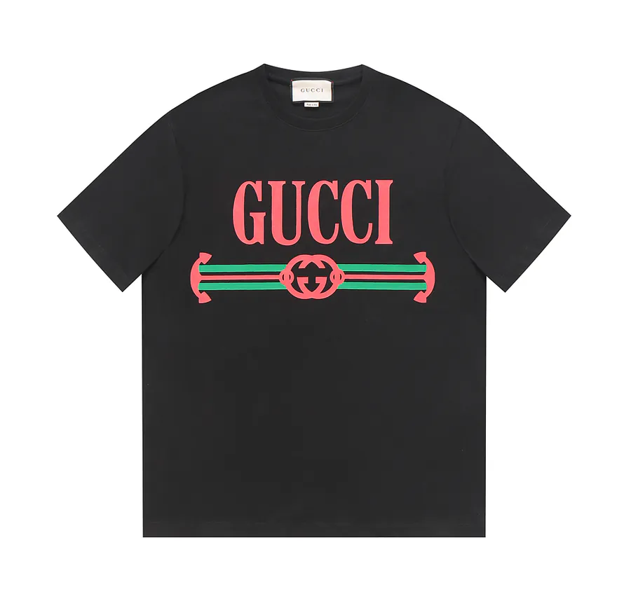 GU Logo Print T Shirt with Matching Rib Knit
