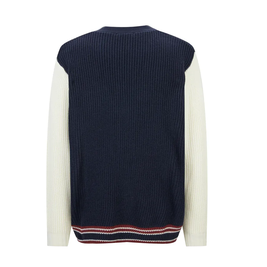 MiuMiu Oversize Knit Cardigan with College Logo