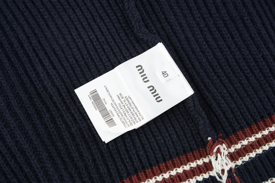 MiuMiu Oversize Knit Cardigan with College Logo
