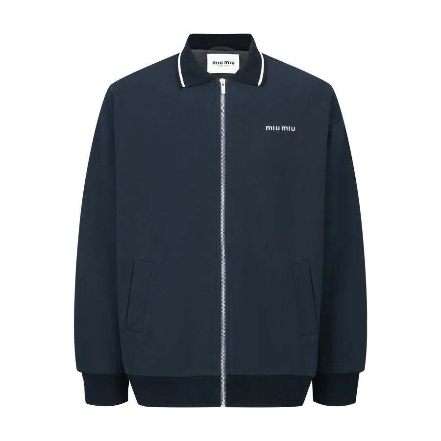 MiuMiu Composite Jersey Zip Up Hooded Jacket