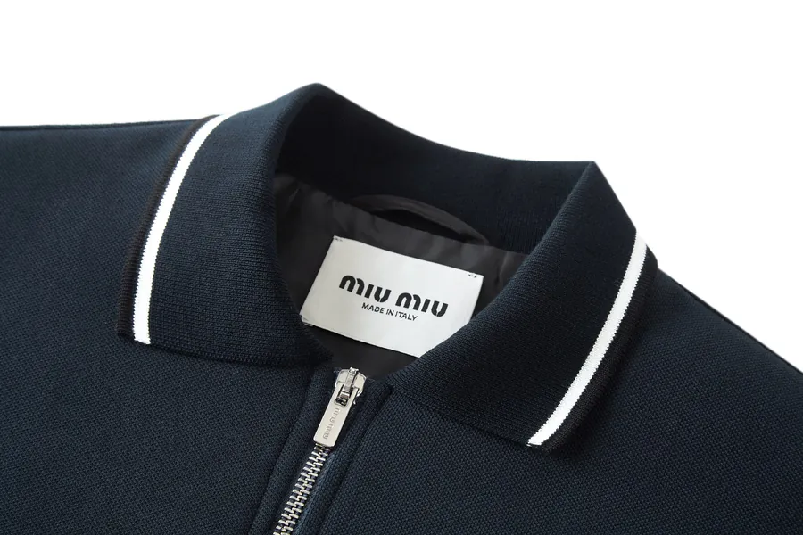 MiuMiu Composite Jersey Zip Up Hooded Jacket