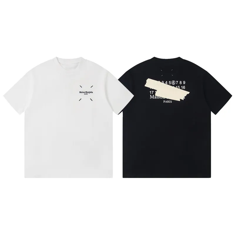 Maison Margiela 25ss Front Letter Embroidery Back Irregular Tape Print Short Sleeve T Shirt