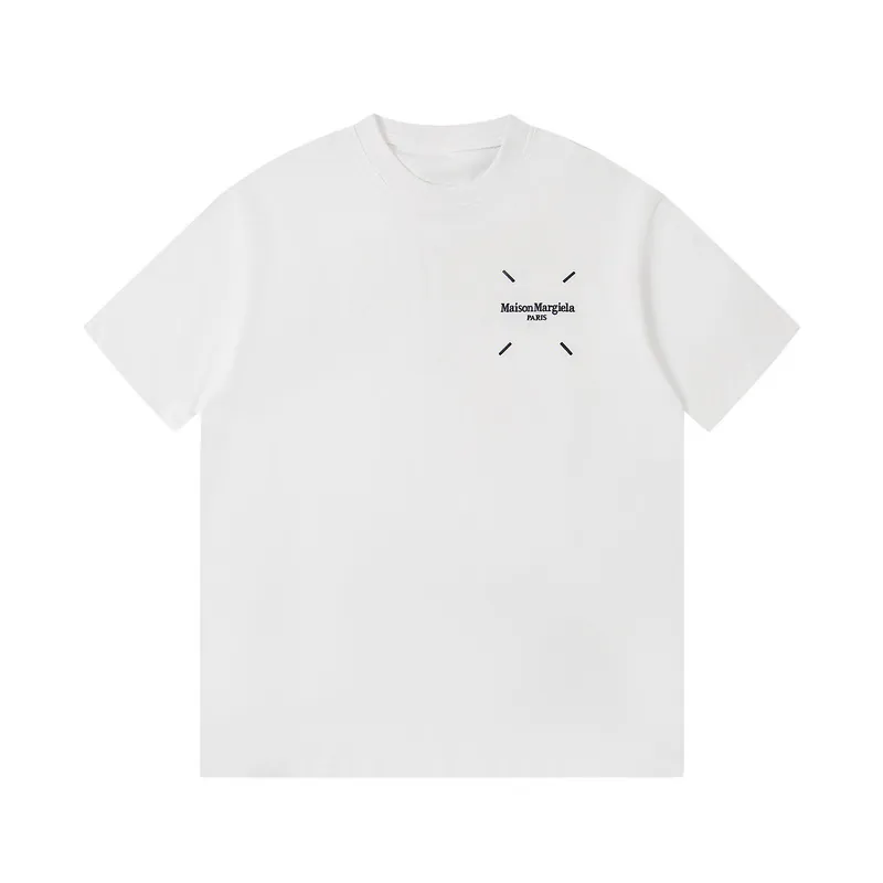 Maison Margiela 25ss Front Letter Embroidery Back Irregular Tape Print Short Sleeve T Shirt