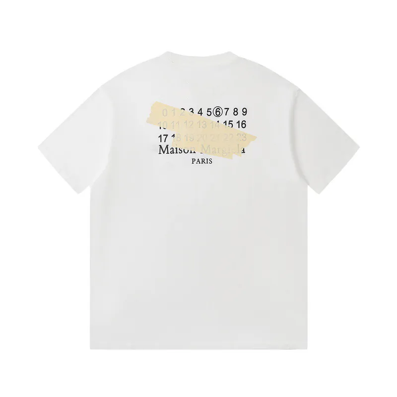 Maison Margiela 25ss Front Letter Embroidery Back Irregular Tape Print Short Sleeve T Shirt