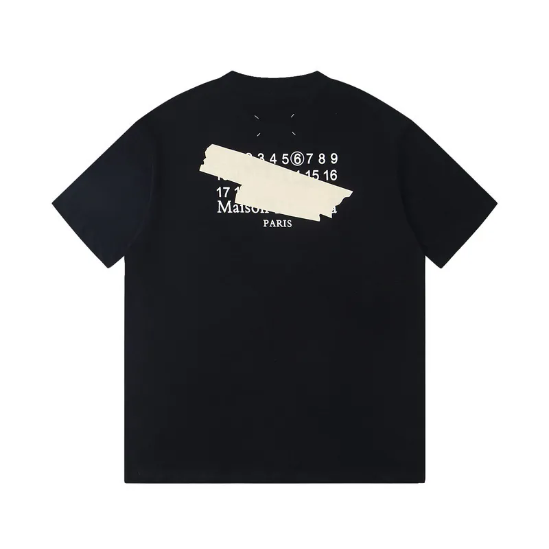 Maison Margiela 25ss Front Letter Embroidery Back Irregular Tape Print Short Sleeve T Shirt
