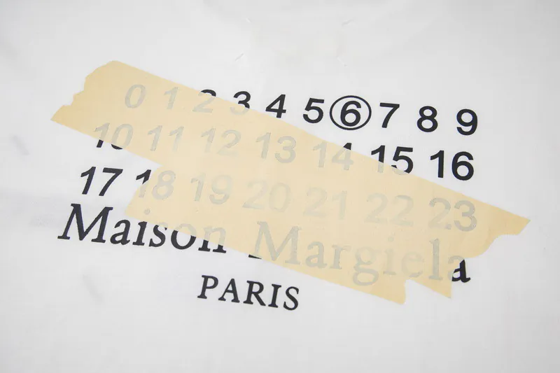 Maison Margiela 25ss Front Letter Embroidery Back Irregular Tape Print Short Sleeve T Shirt
