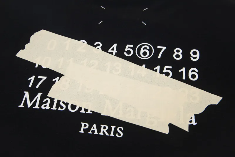 Maison Margiela 25ss Front Letter Embroidery Back Irregular Tape Print Short Sleeve T Shirt