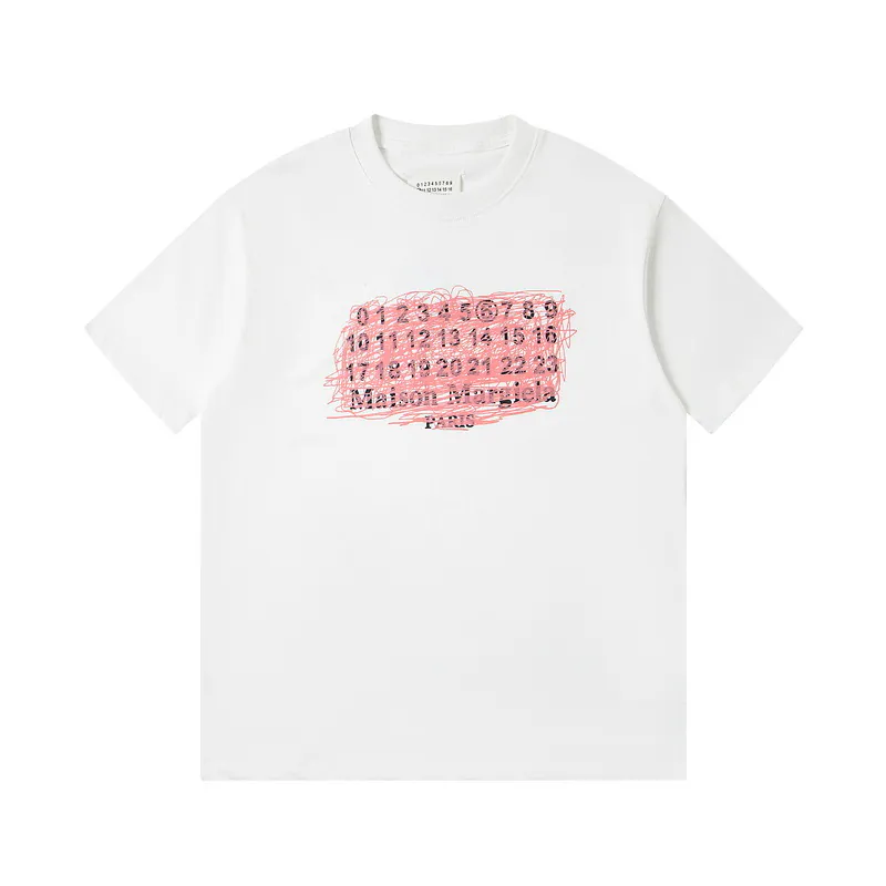 Maison Margiela 25ss Pink Graffiti Digital Calendar T shirt