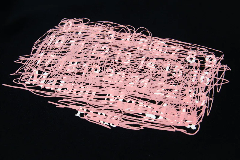 Maison Margiela 25ss Pink Graffiti Digital Calendar T shirt
