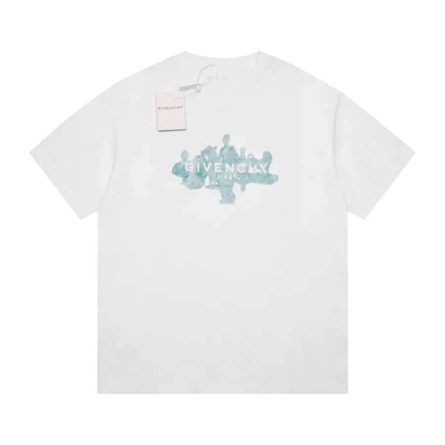 Giv Guerlain Snake Year Collection Gradient Letter Round Neck T Shirt