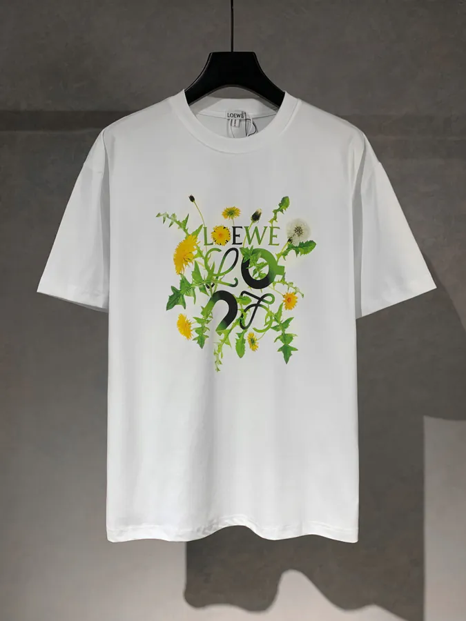 LOEW ROYCE New Collection Hand Painted Pattern Round Neck T Shirt