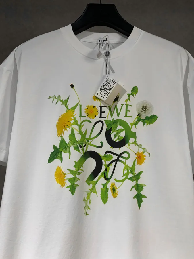 LOEW ROYCE New Collection Hand Painted Pattern Round Neck T Shirt