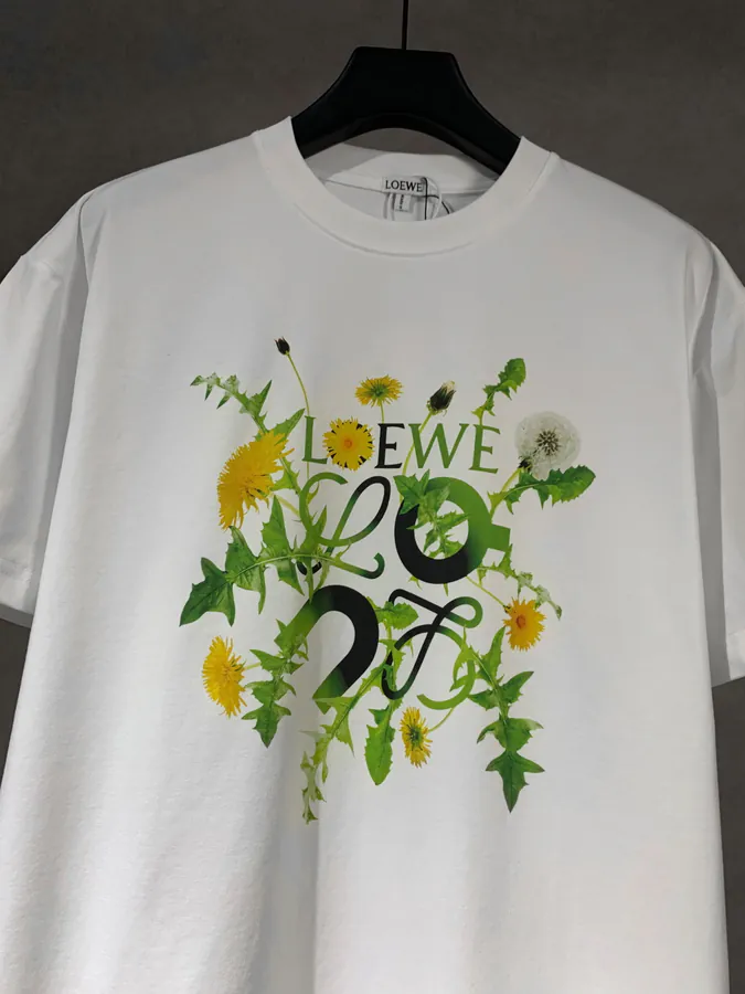 LOEW ROYCE New Collection Hand Painted Pattern Round Neck T Shirt